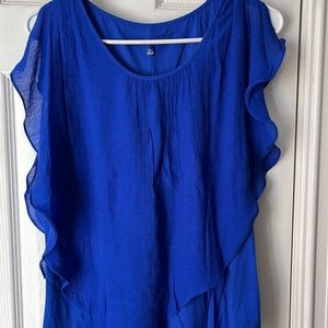 Apt 9 Royal blue sleeveless flowy tunic blouse Petite Large